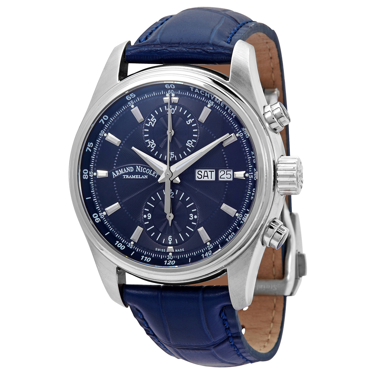 Armand Nicolet MH2 Chronograph Automatic Dark Blue Dial Men's Watch A647A-BU-P840BU2