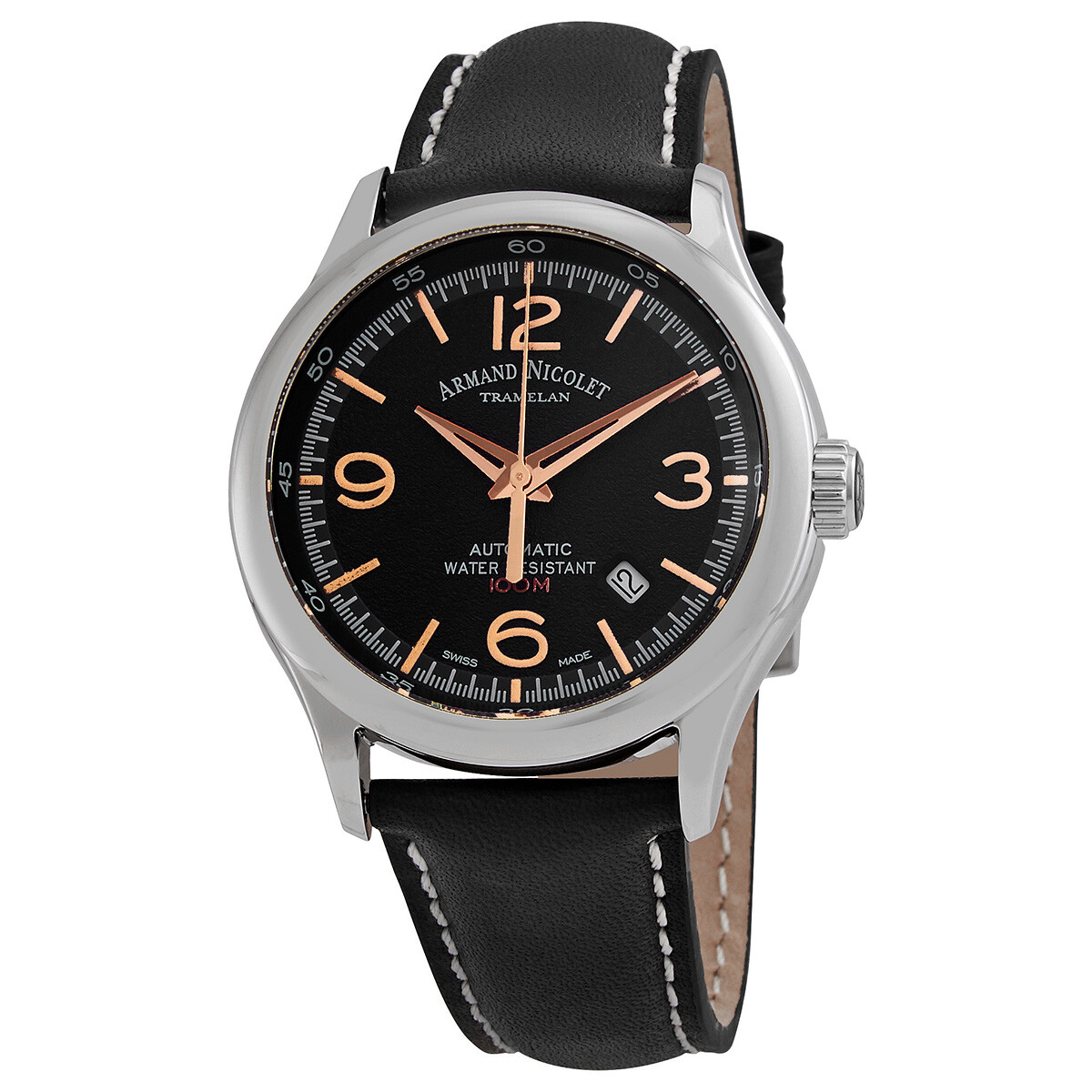 Armand Nicolet MHA Automatic Black Dial Men's Watch A840HAA-NS-P140NR2