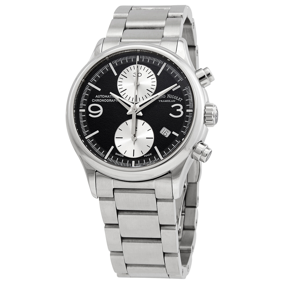 Armand Nicolet MHA Chronograph Automatic Black Dial Men's Watch A844HAA-NR-M2850A