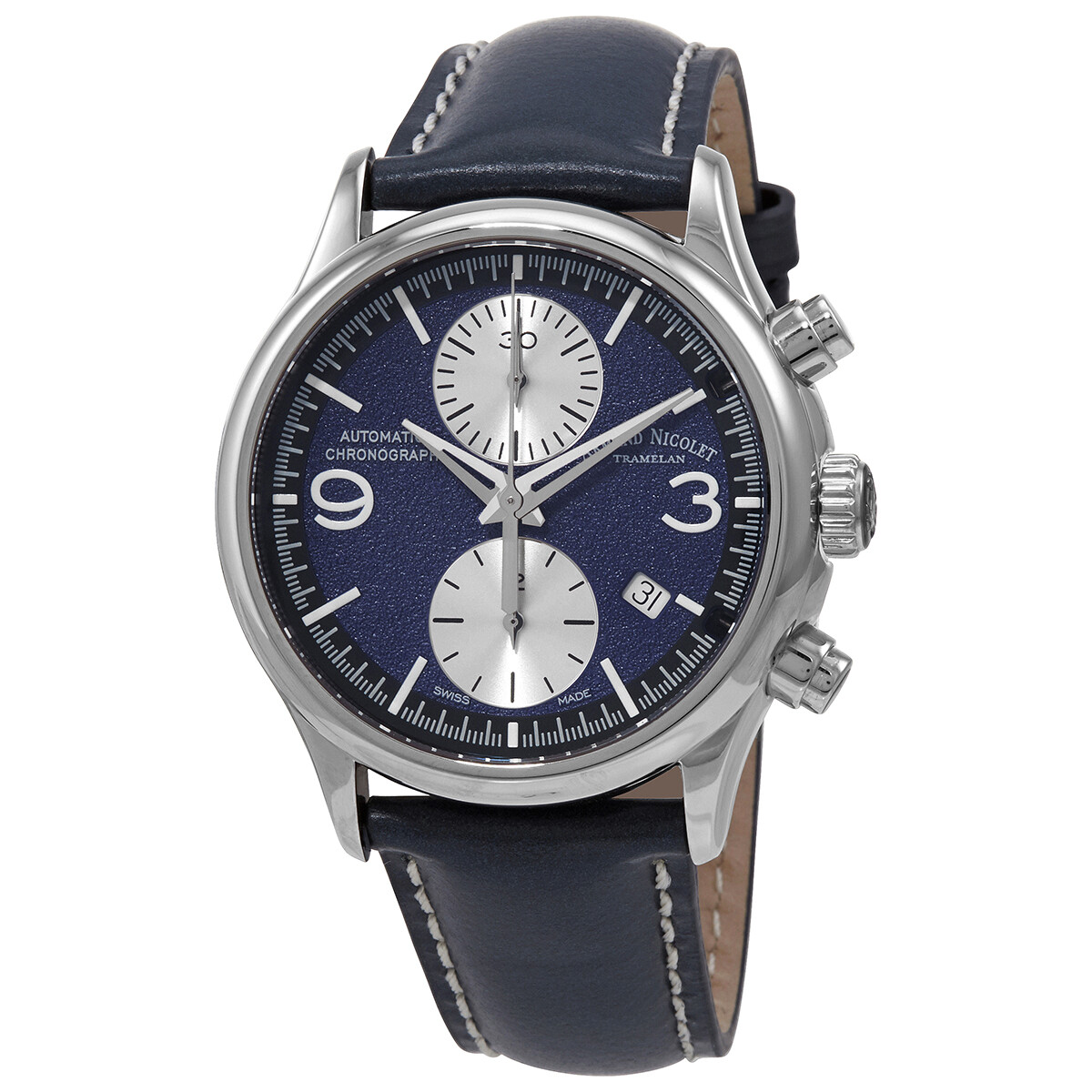 Armand Nicolet MHA Chronograph Automatic Dark Blue Dial Men's Watch A844HAA-BU-P140BU2