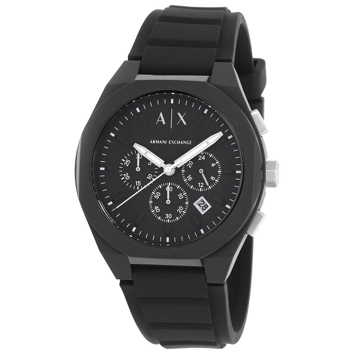 Emporio Armani ブラック メカニカル 時計 Armani Exchange Outerbanks Chronograph Quartz Black Dial Watch