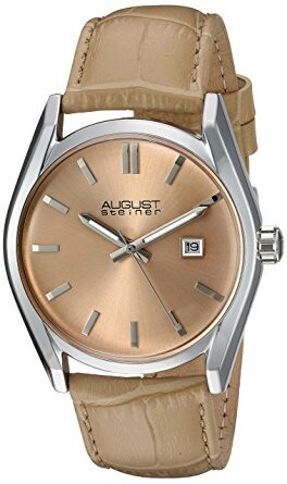 August Steiner Beige Dial Beige Leather Ladies Watch AS8221BG