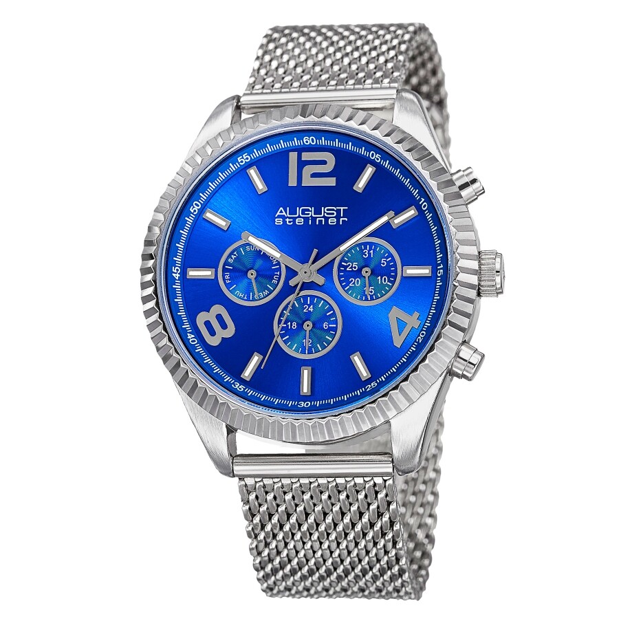 August Steiner Quartz Blue Dial Men's Watch AS8196SSBU