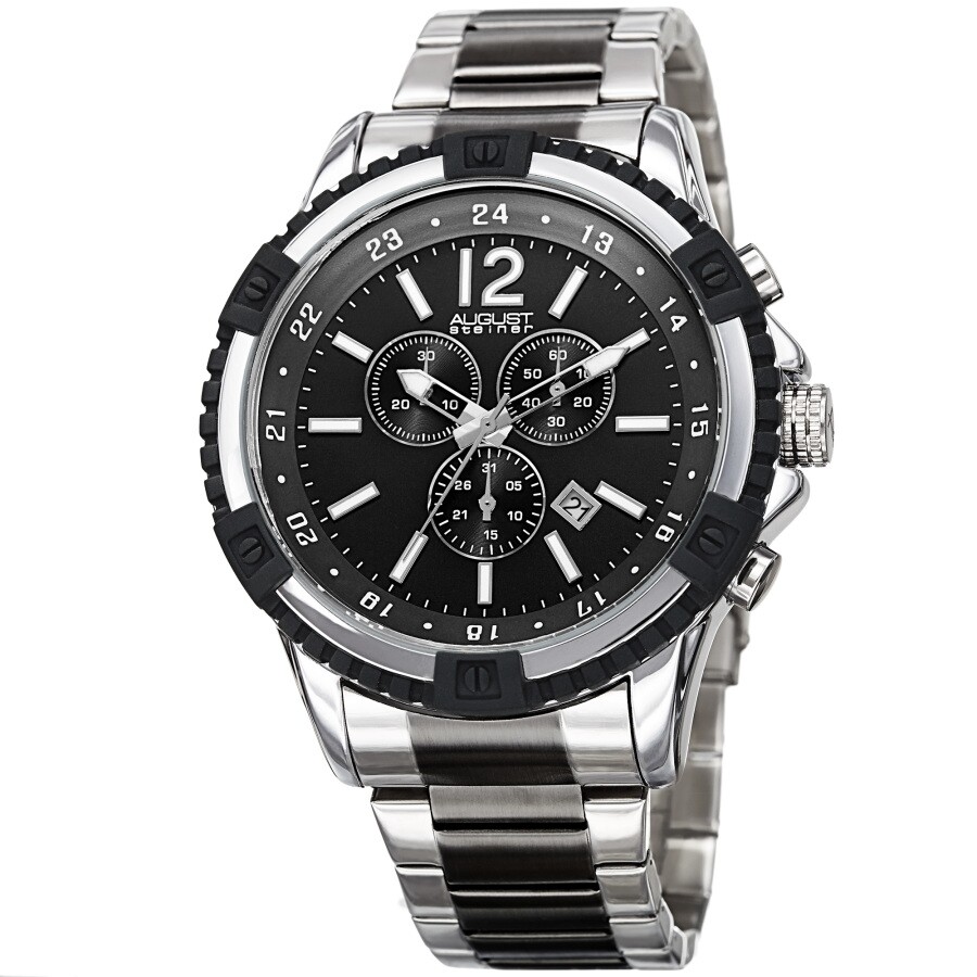 August Steiner Chronograph Quartz Black Dial Men's Watch AS8229TTB