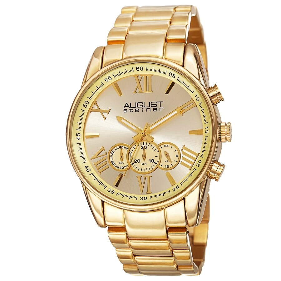 August Steiner Chronograph Quartz Gold Dial Men's Watch AS8163YG