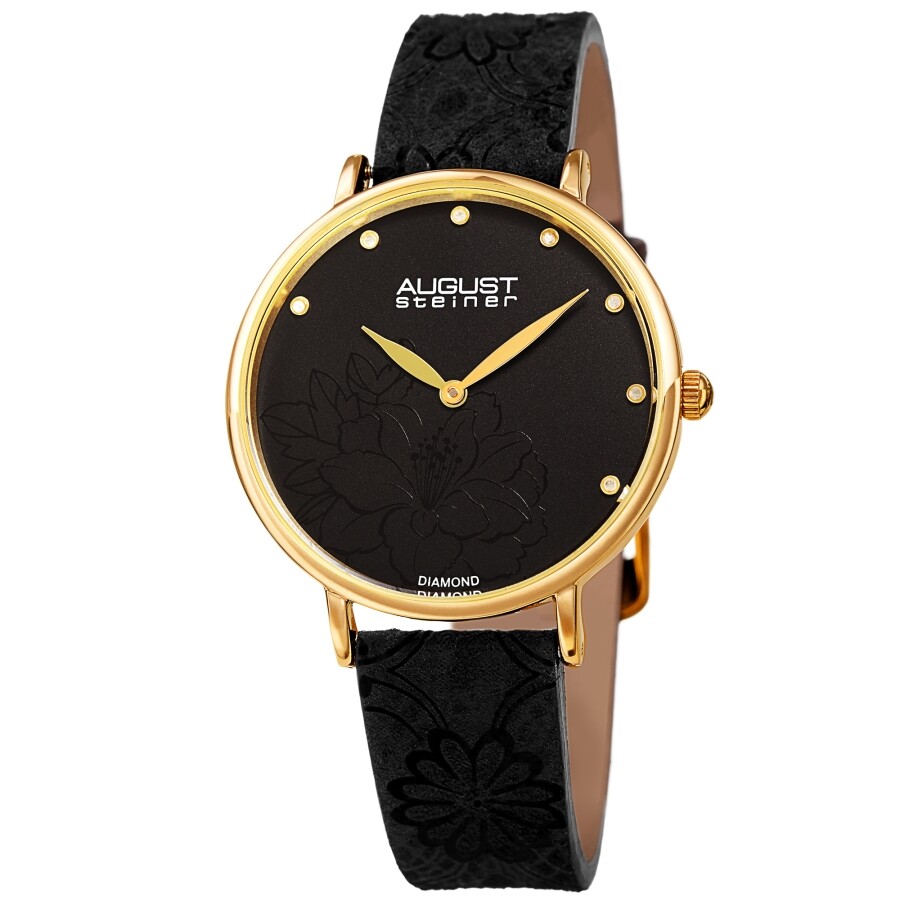August Steiner Quartz Diamond Black Dial Ladies Watch AS8242BK