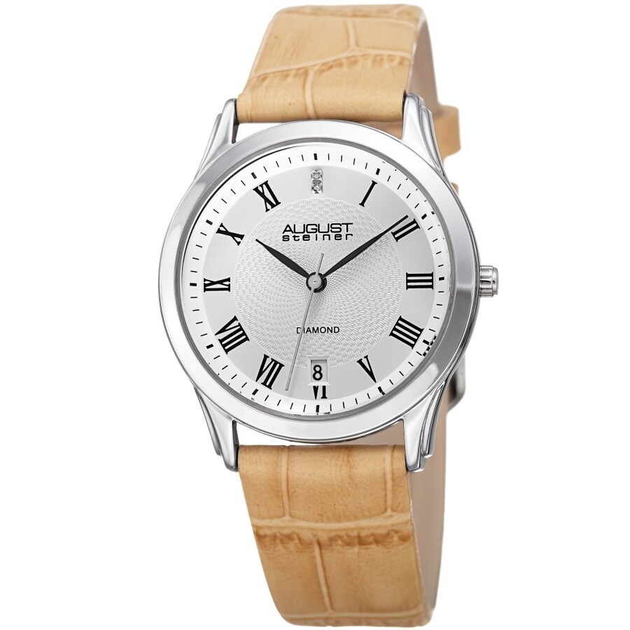 August Steiner Quartz Diamond Silver Dial Ladies Watch AS8208BG