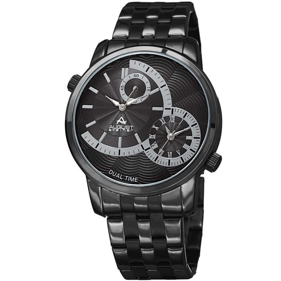 August Steiner Quartz Grey Dial Black-plated Men's Watch AS8210BK