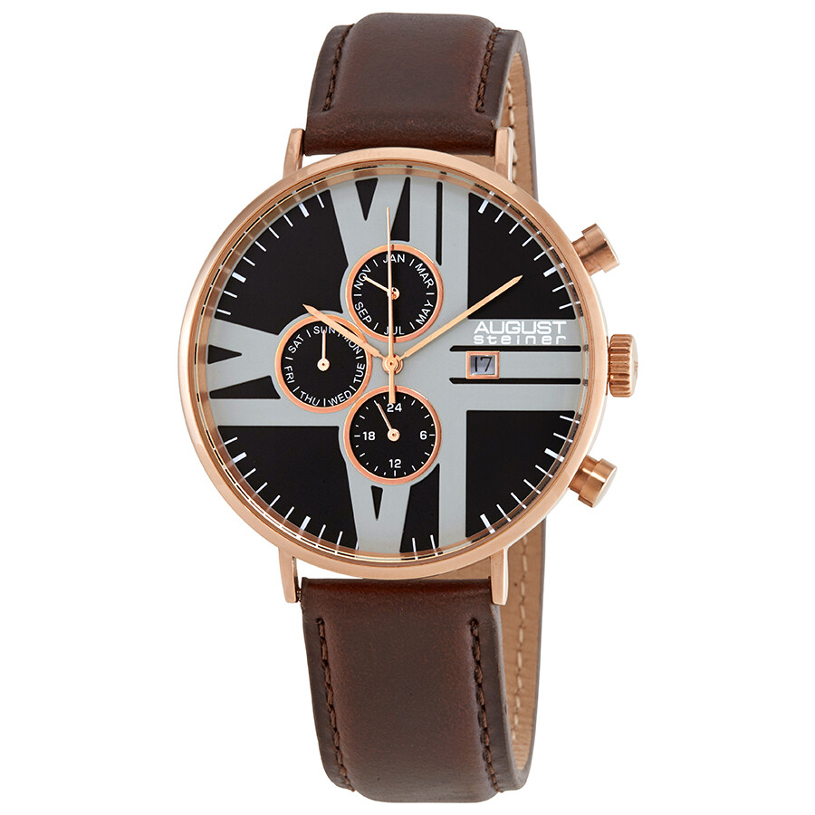 August Steiner Quartz Black Dial Men's Watch AS8212RGB