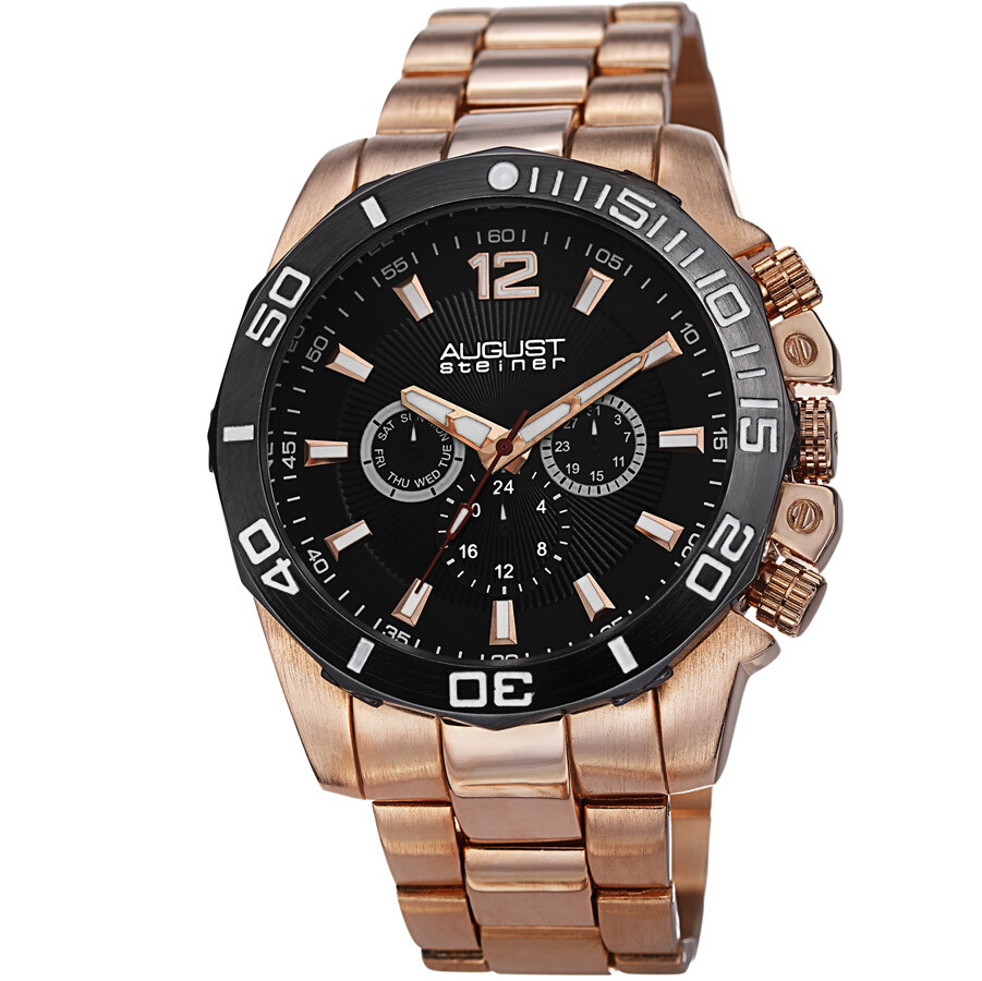 August Steiner Multi-Function Black Dial Men's Watch AS8113RG