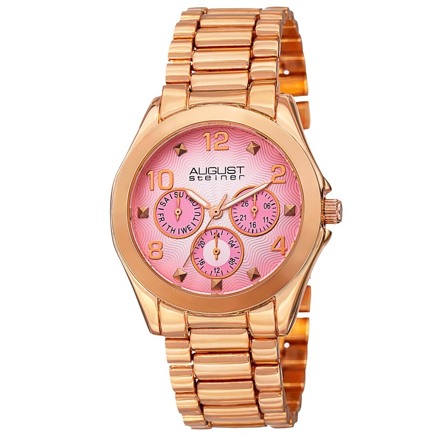 August Steiner Quartz Pink Dial Ladies Watch AS8150RG