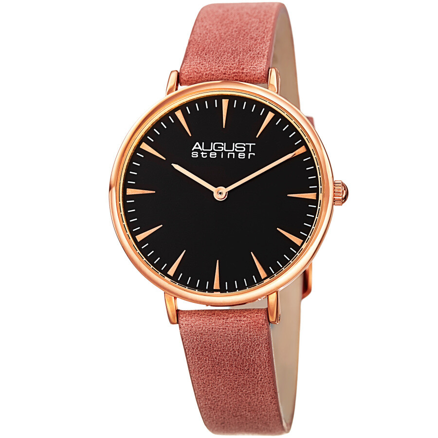 August Steiner Quartz Black Dial Ladies Watch AS8187PK