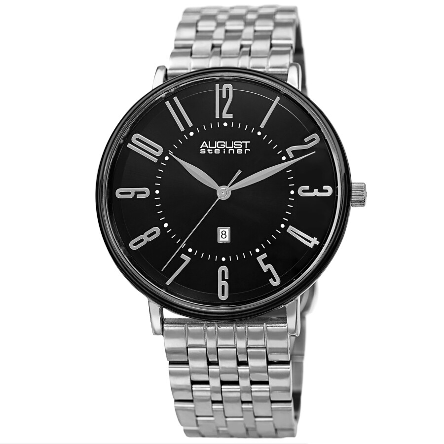 August Steiner Quartz Black Dial Men's Watch AS8257SSBK