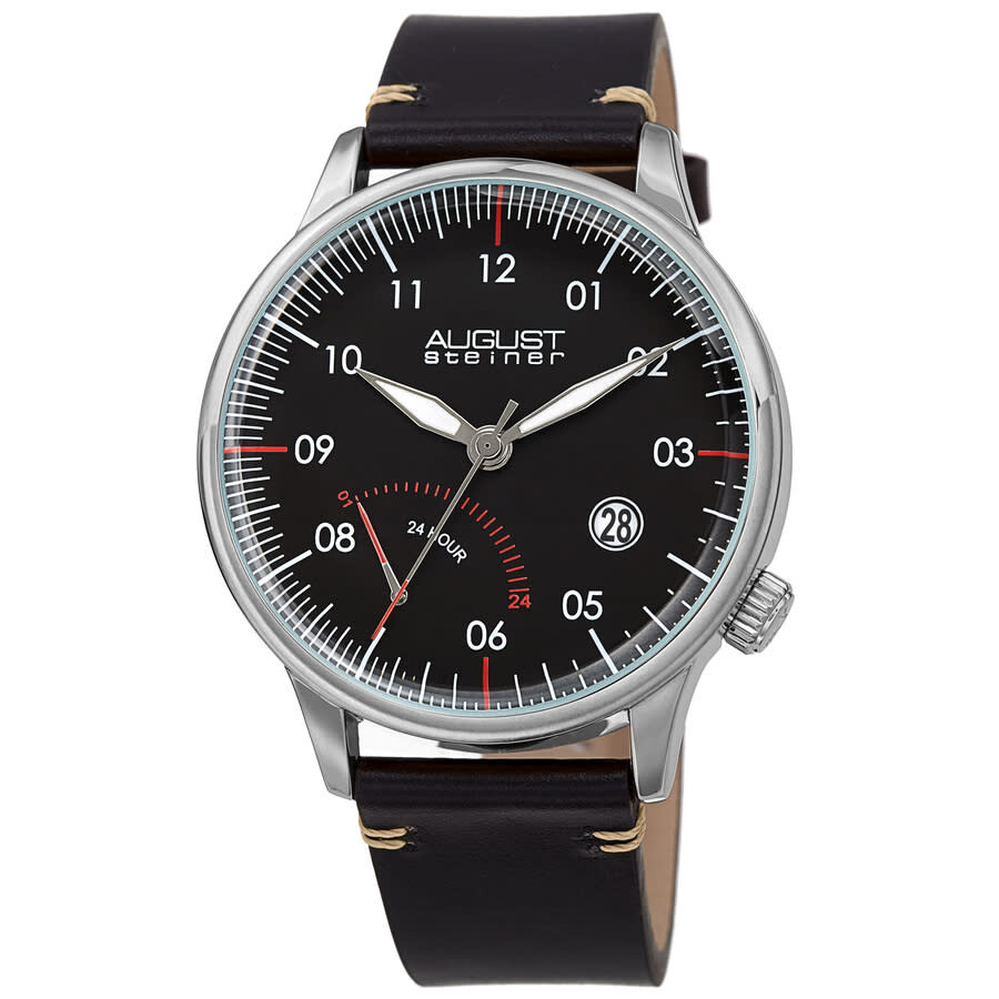 August Steiner Quartz Black Dial Men's Watch AS8285SSB