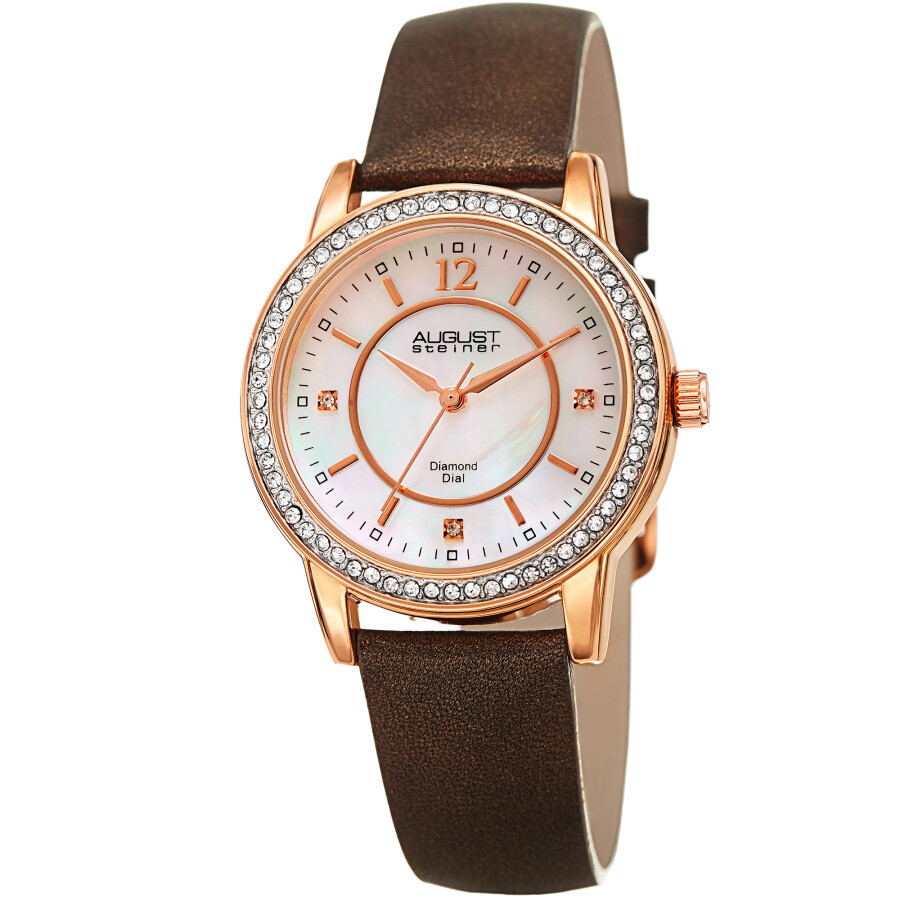 August Steiner Quartz Diamond White Dial Ladies Watch AS8227BR
