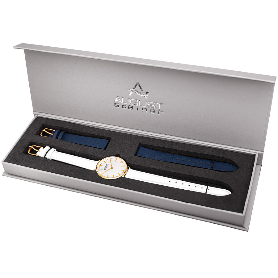 August Steiner Quartz White Dial Ladies Watch AS8206YG-BX