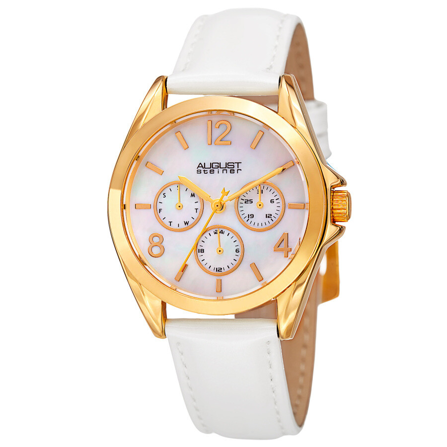 August Steiner Quartz Silver Dial Ladies Watch AS8191YGW