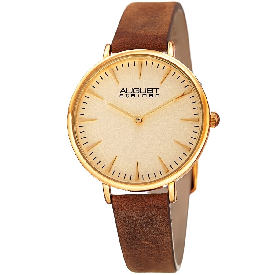 August Steiner Quartz White Dial Ladies Watch AS8187YGBR