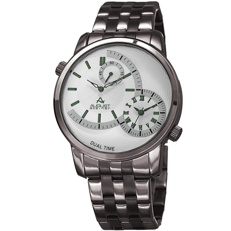 August Steiner Quartz White Dial Stainless Steel Men's Watch AS8210GN