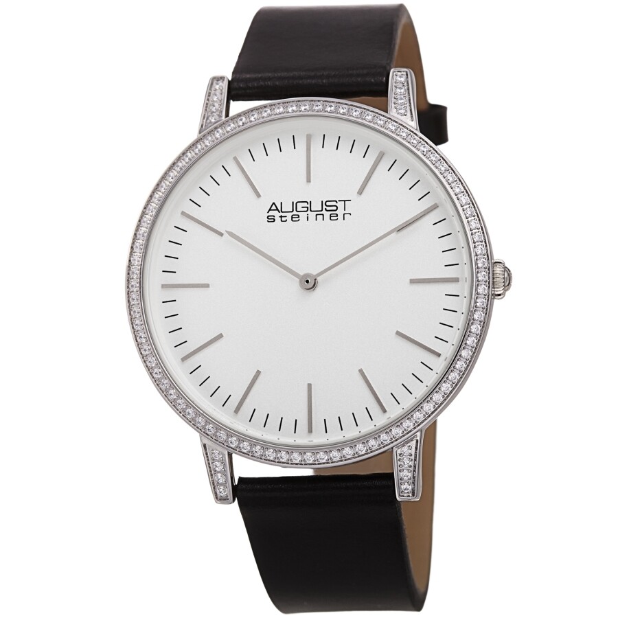 August Steiner Quartz Crystal White Dial Men's Watch AS8273BK