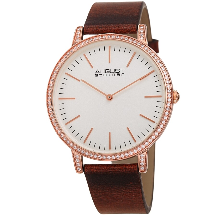 August Steiner Quartz Crystal White Dial Men's Watch AS8273BR