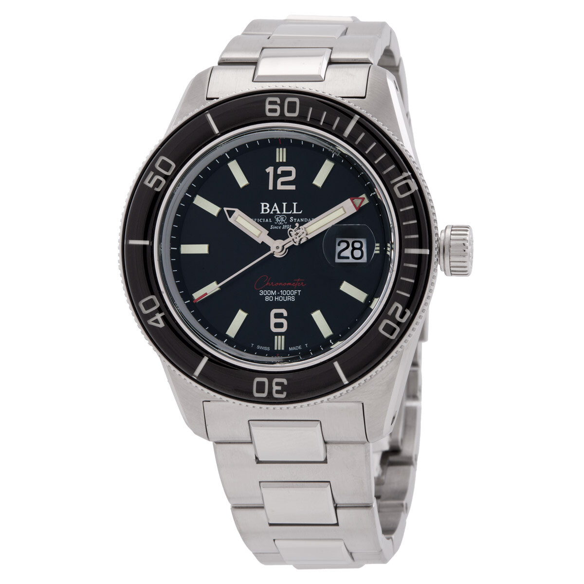 Ball Engineer M Skindiver III Automatic Chronometer Black Dial Watch DD3100A-S1C-BK