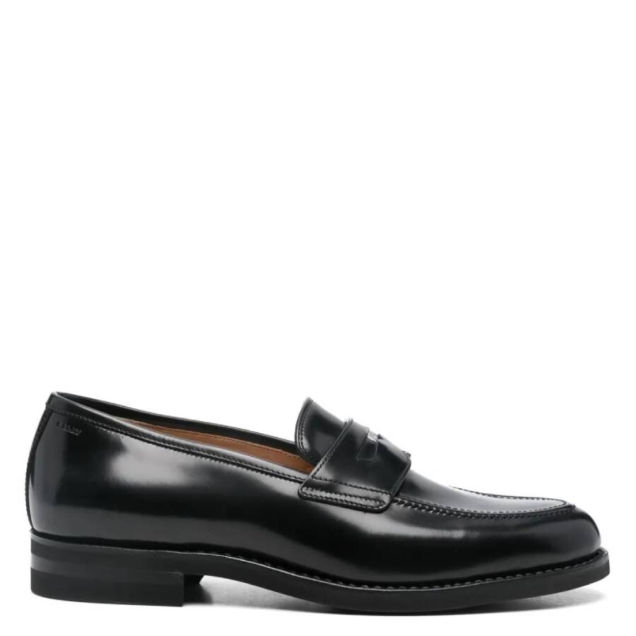 BALLY 黒 フラットシューズ 39 EU / 9 US Bally Baxley Men's Leather Perforated Sneakers Shoes Black