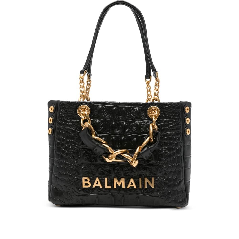Balmain Red Crocodile-Print Leather B-Buzz 23 Bag BN1DB526LVCW3KB