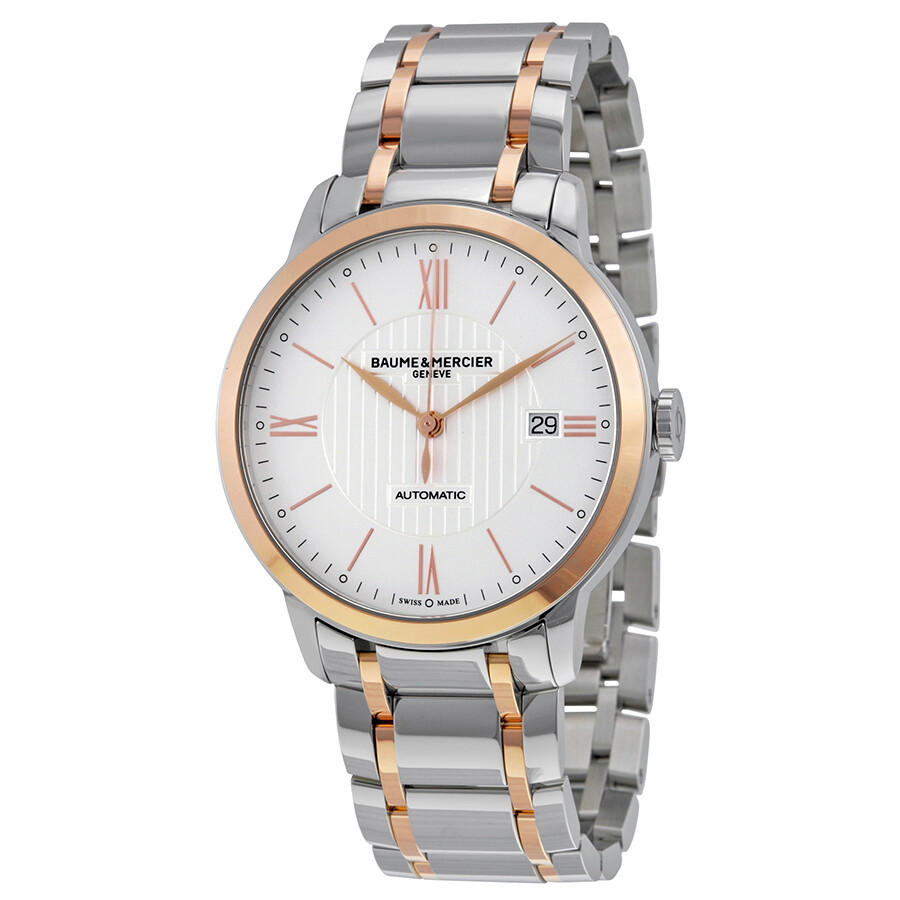 Baume et Mercier Classima Automatic Stainless Steel and 18kt Rose Gold Men's Watch 10217