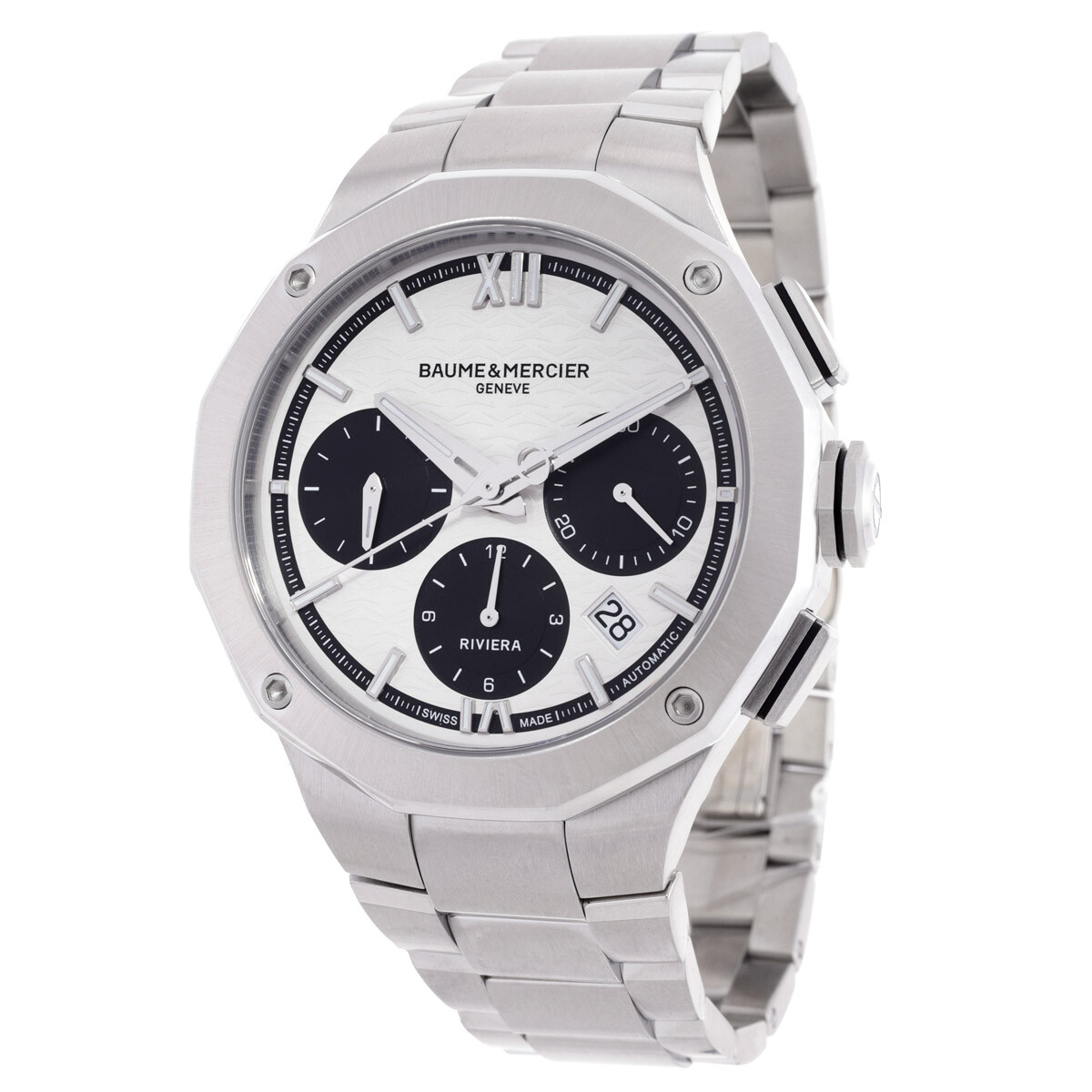 Baume et Mercier Riviera Chronograph Automatic White Dial Men's Watch MOA10827