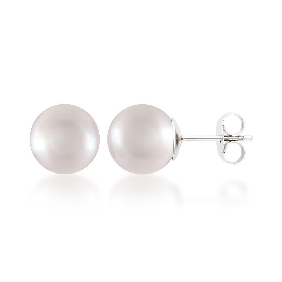 Belacqua 6-7mm White Freshwater Pearl Stud Earrings in Sterling Silver Jewelry for Women