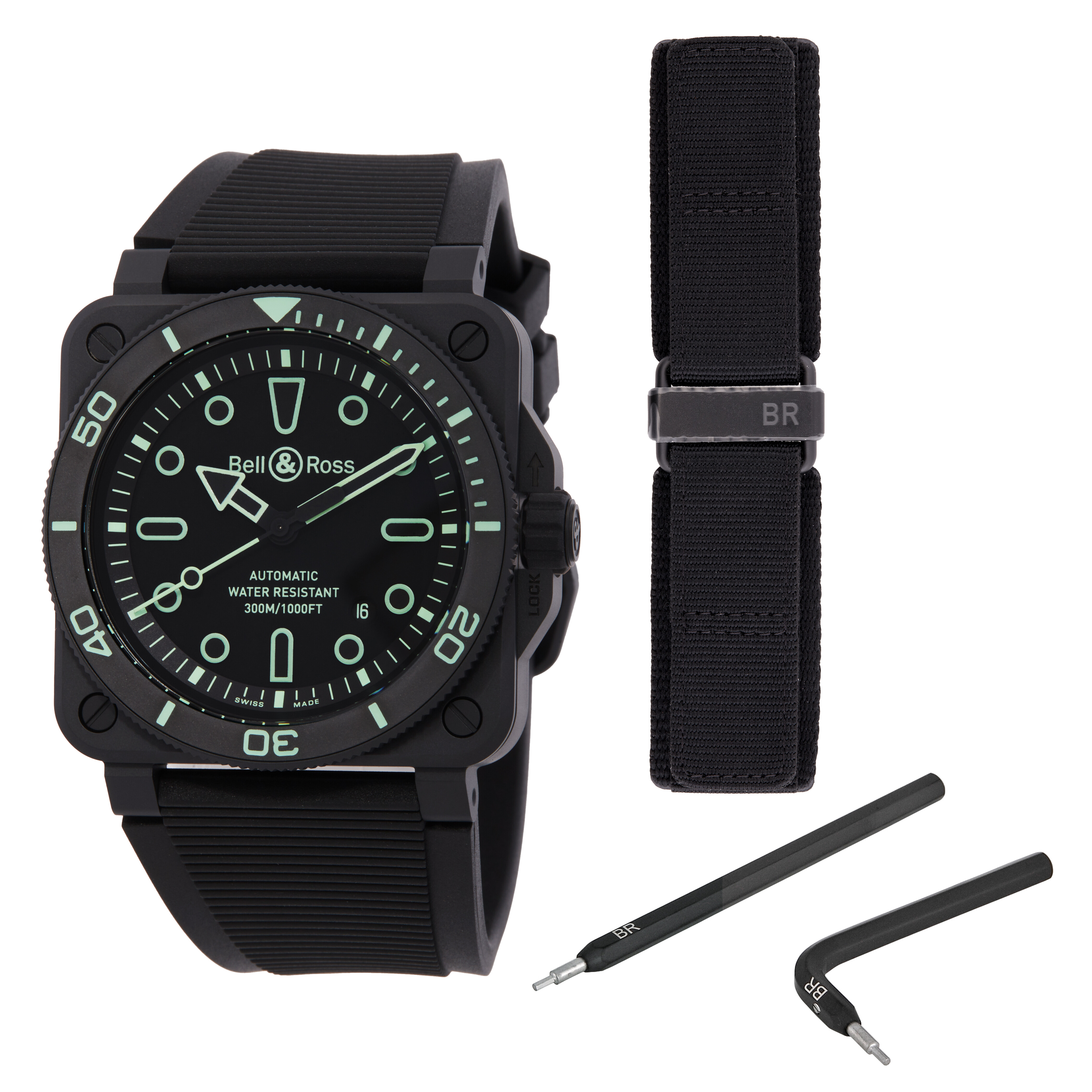 Bell and Ross Br 03 Automatic Black Dial Men's Watch BR03ADOLCESRB