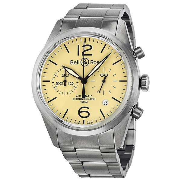 Bell and Ross Original Automatic Chronograph Beige Dial Men's Watch BR126-BEI-ST-SS