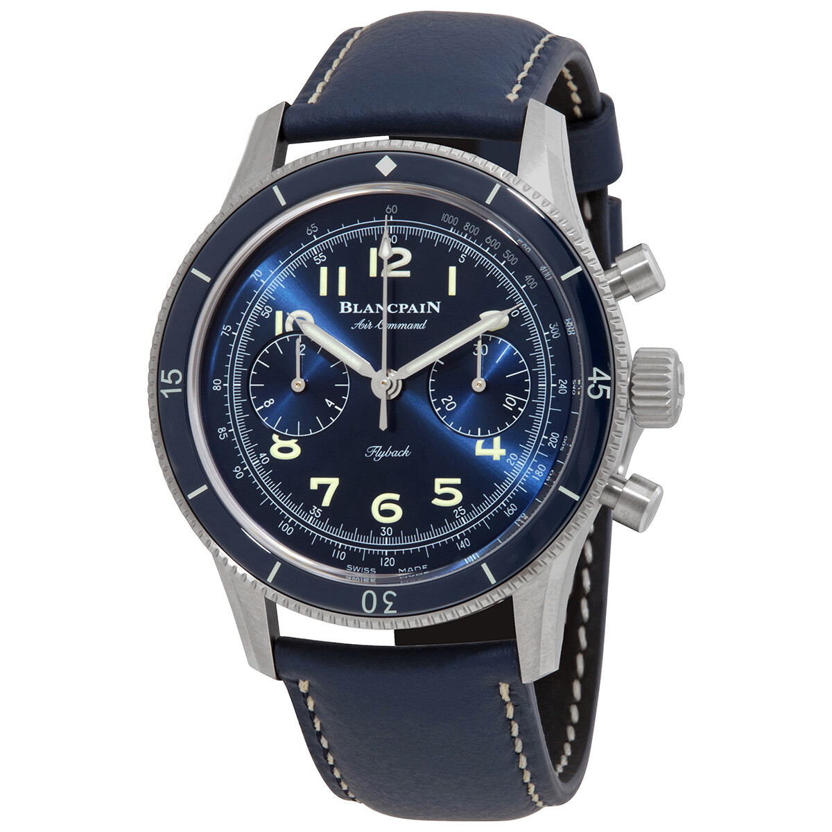 Blancpain Air Command Chronograph Automatic Blue Dial Men's Watch AC02 12B40 63B