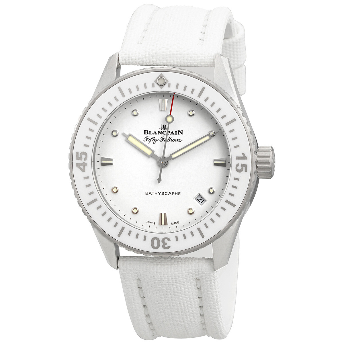 Blancpain Fifty Fathoms Bathyscaphe Automatic White Dial Ladies Watch 5100-1127-W52A