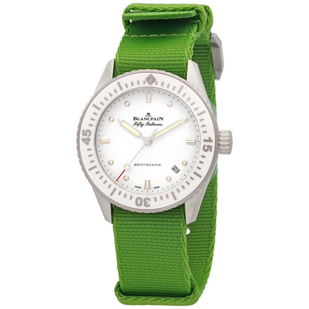 Blancpain Fifty Fathoms Bathyscaphe Automatic White Dial Watch 5100-1127-naha