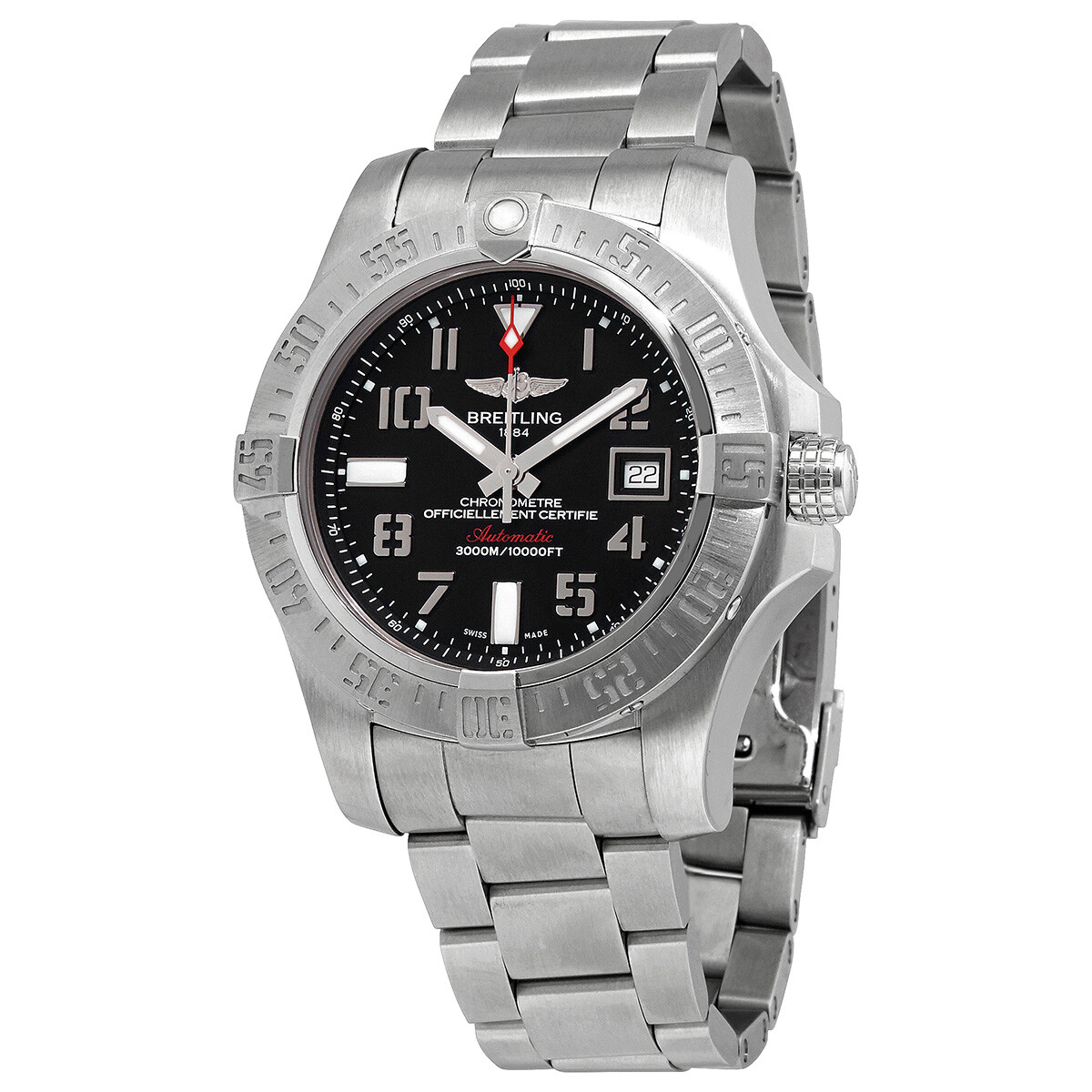 Breitling Avenger II Seawolf Automatic Chronometer Black Dial Men's Watch BC31/169A