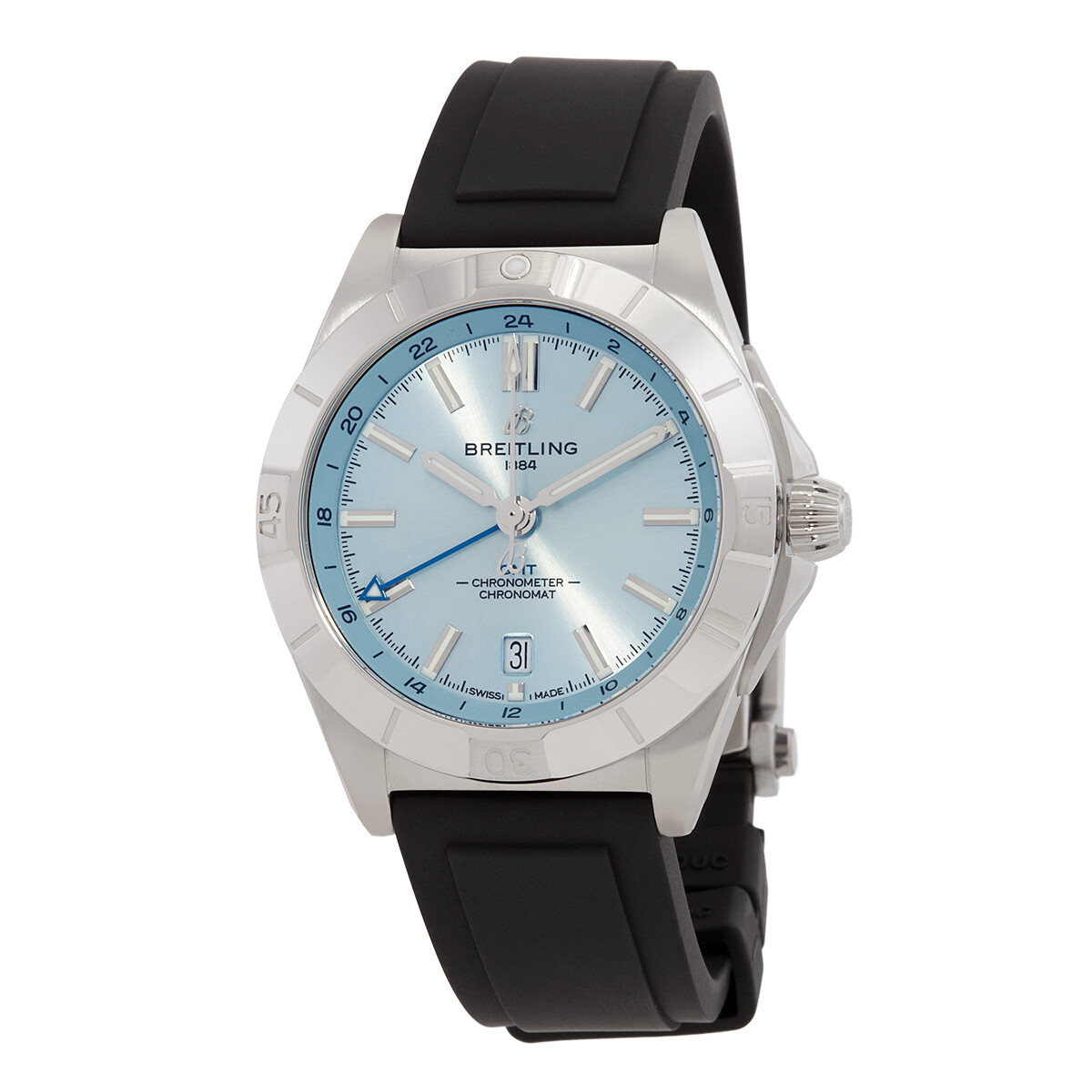 Breitling Chronomat GMT 40 Automatic Chronometer Ice Blue Dial Men's Watch P32398101C1S1