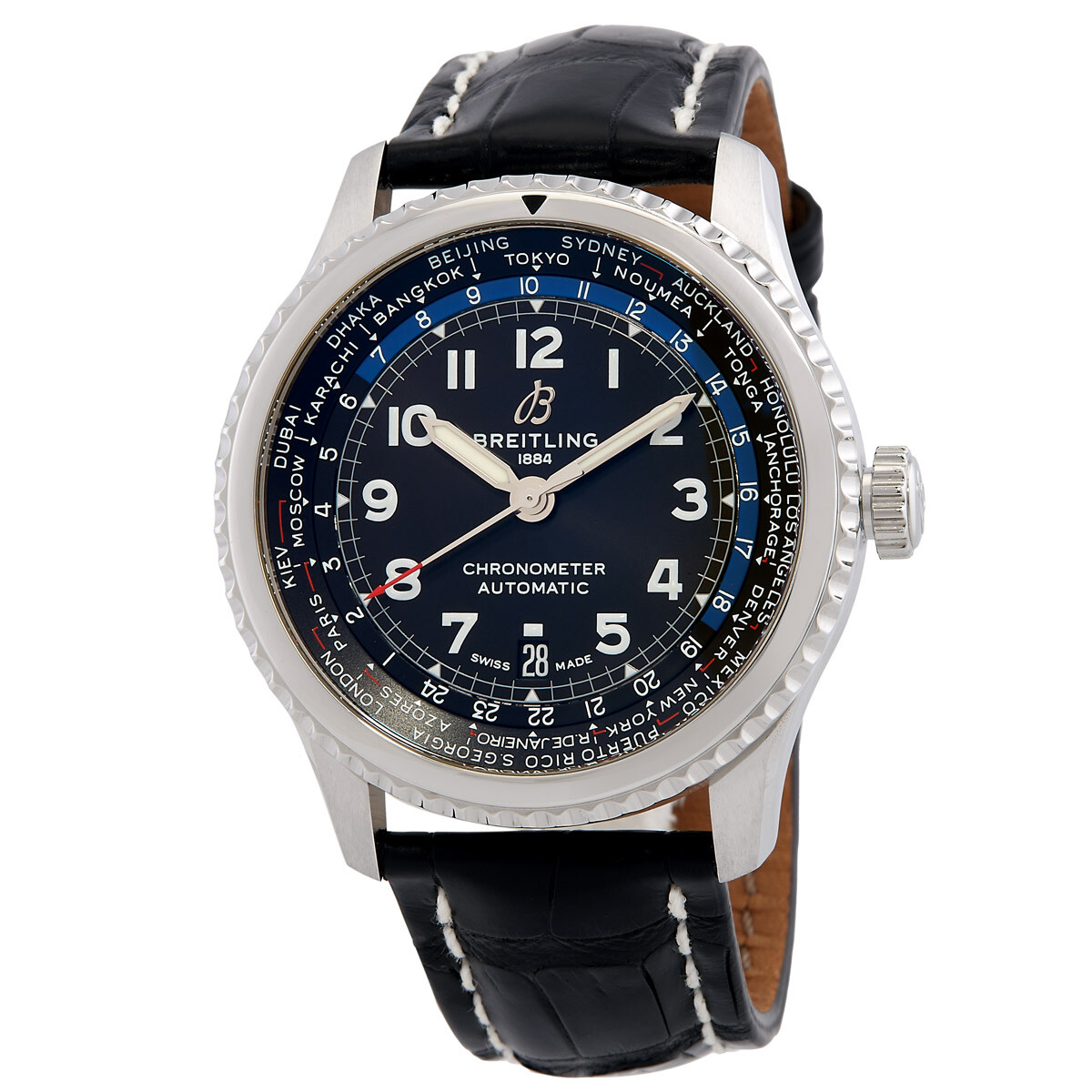 Breitling Navitimer 8 Unitime Automatic Black Dial Men's Watch AB3521U41B1P1