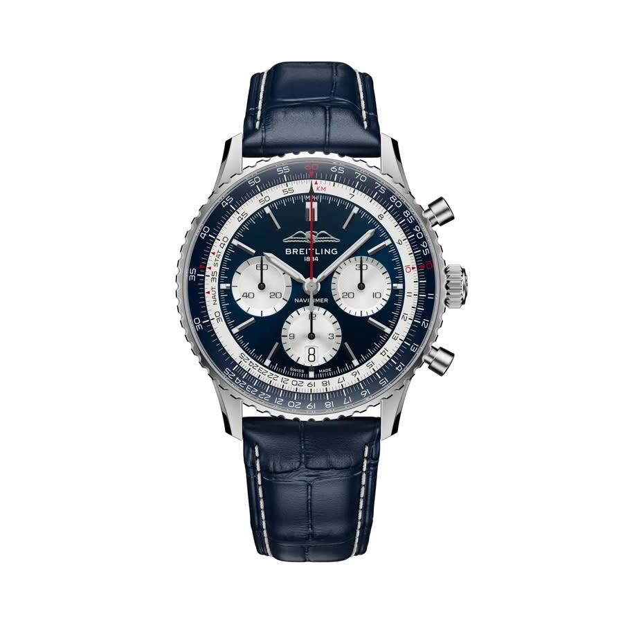 Breitling Navitimer Chronograph Automatic Chronometer Blue Dial Men's Watch AB01389C1C1P1