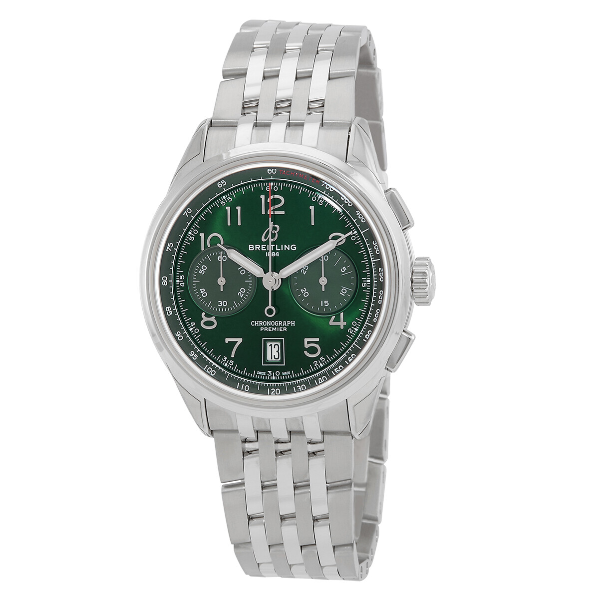 Breitling Premier B01 Chronograph 42 Automatic Chronometer Green Dial Men's Watch AB0145371L1A1