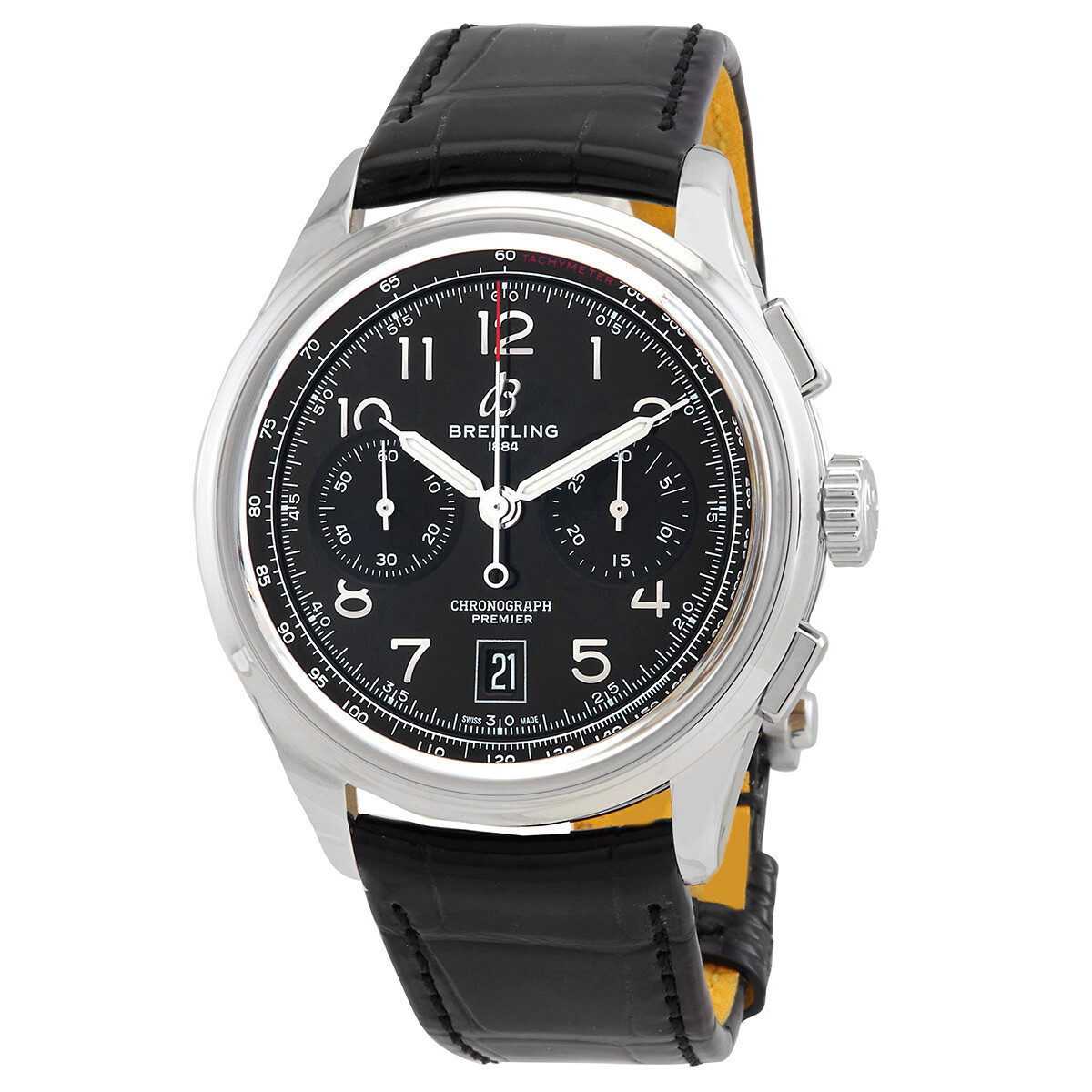 Breitling Premier B01 Chronograph 42 Automatic Chronometer Black Dial Men's Watch AB0145221B1P1 ms