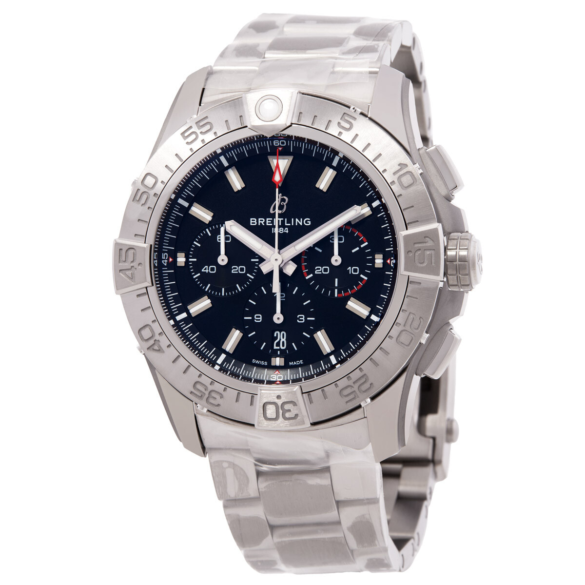 Breitling Super Avenger 46 Chronograph Automatic Black Dial Men's Watch EB0148101B1E1