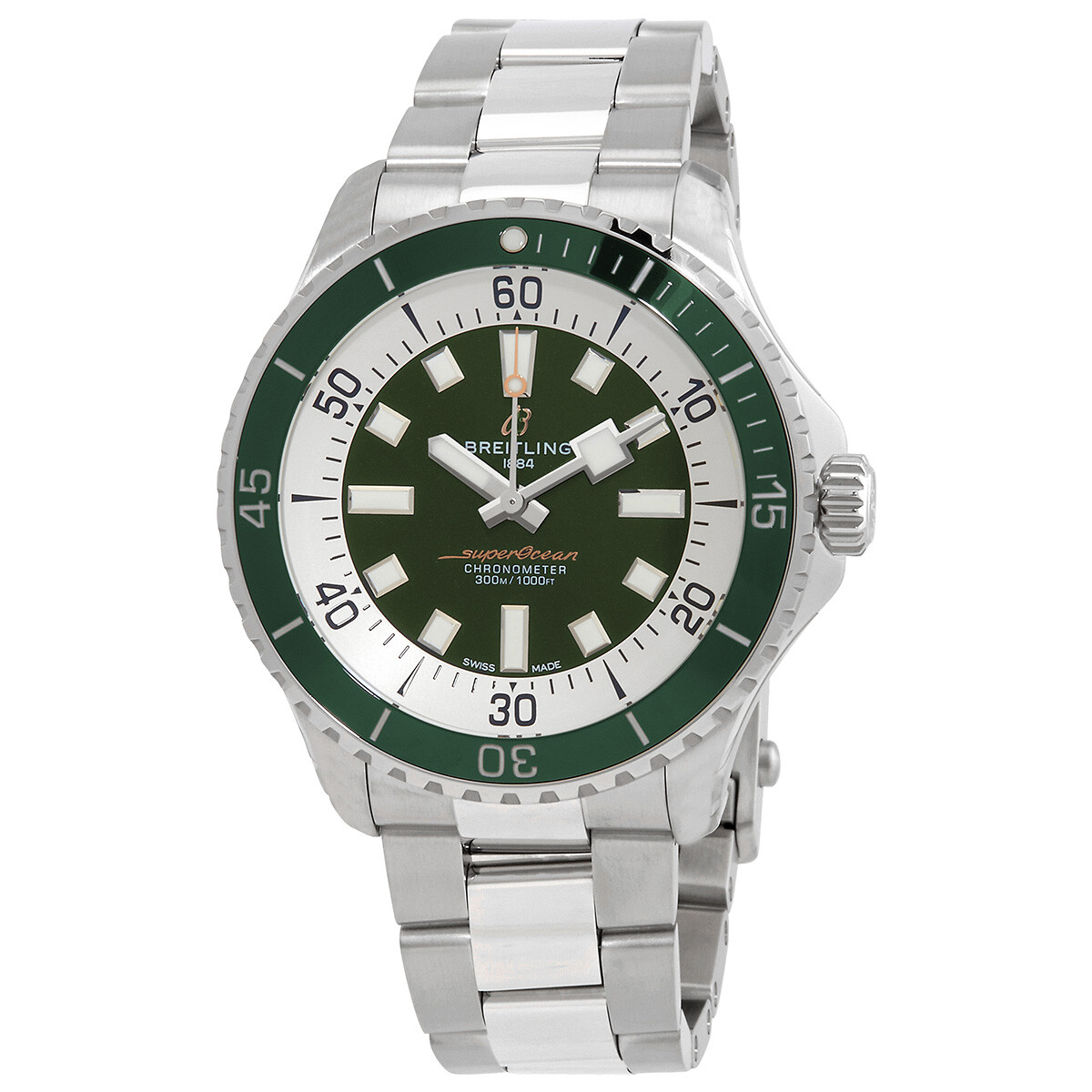 Breitling Superocean 44 Automatic Chronometer Green Dial Men's Watch A17376A31L1A1