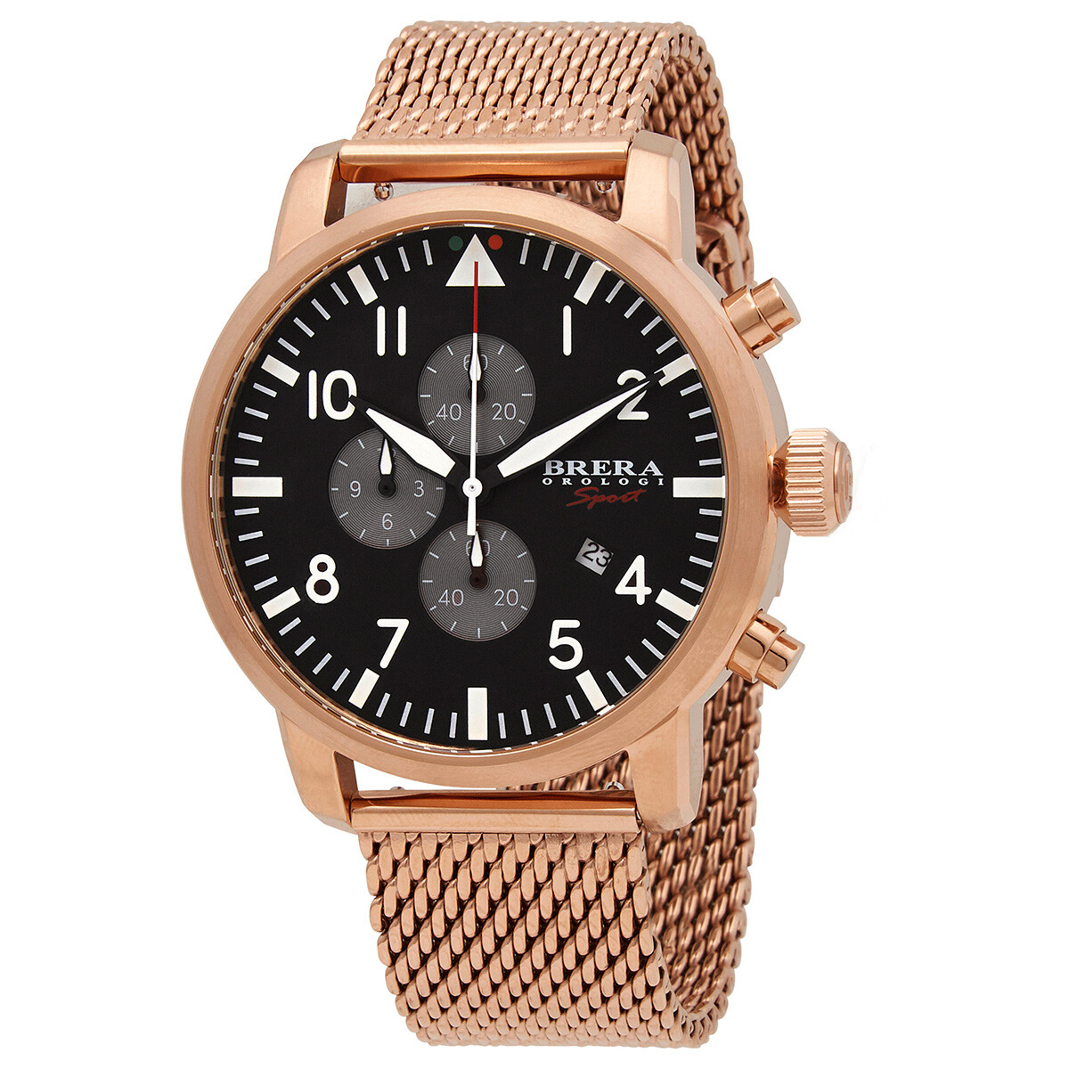 Brera Orologi Tornado Chronograph Quartz Black Dial Men's Watch BRSPTOC4402-RG-MIL