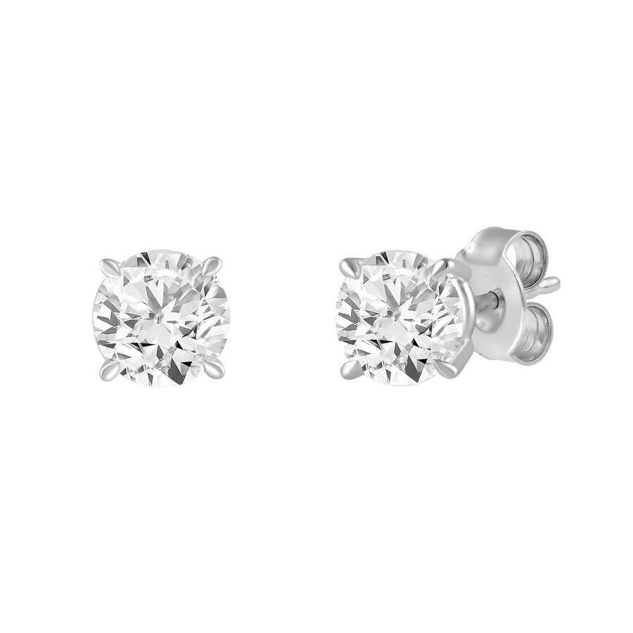 .50ct Lab Grown Diamond Stud Earrings Sterling Silver main image 1