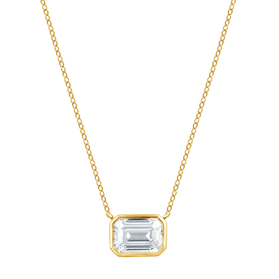 Brilliant Diamond 14KT Yellow Gold 1.00 Carat Lab Grown Diamond Pendant Necklace for Women