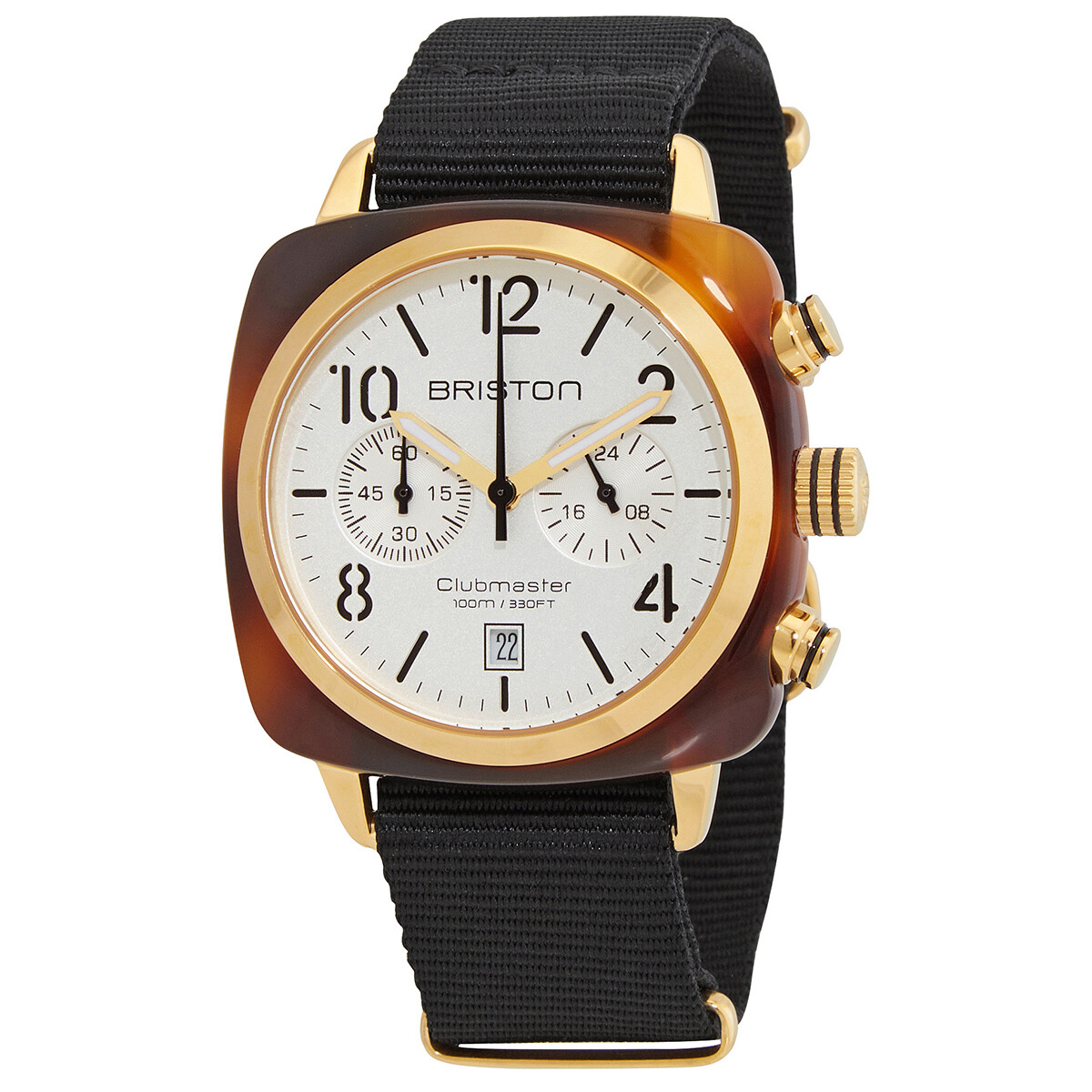 Briston Clubmaster Chronograph Quartz White Dial Men's Watch 17140.PYA.T.2.NB