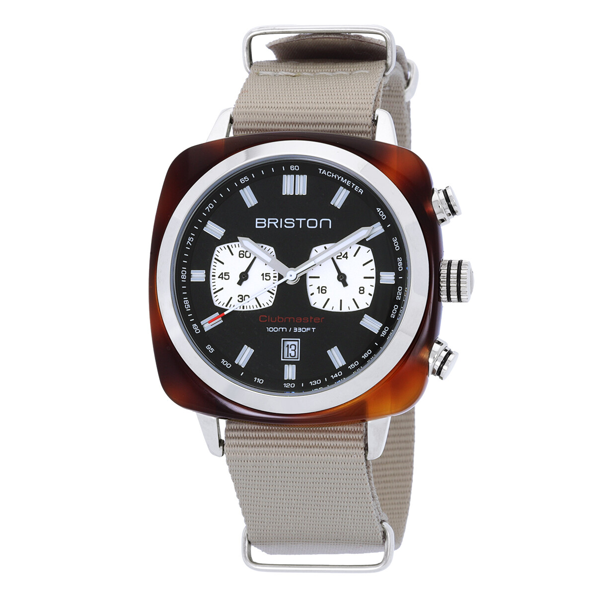 Briston Clubmaster Sport Chronograph GMT Quartz Black Dial Men's Watch 17142.SA.TS.1.NK