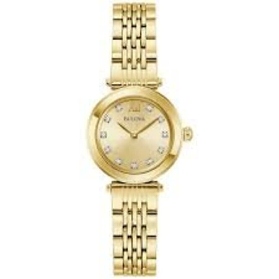 Bulova Champagne Quartz Gold Dial Ladies Watch 97P176